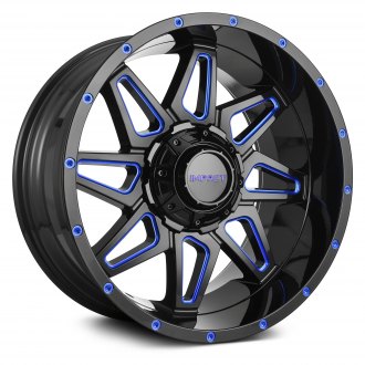 807 Gloss Black with Blue Milled Accents