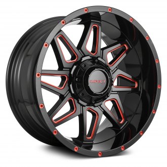 807 Gloss Black with Red Milled Accents