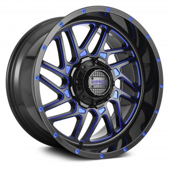 808 Gloss Black with Blue Milled Accents