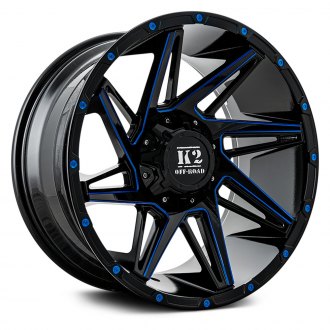 K09 TORQUE Gloss Black with Blue Milled Accents
